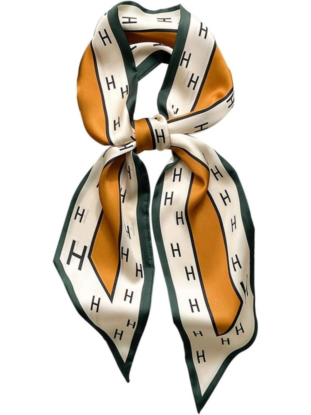 Women Mustard Black White Silky Satin Headscarf Wrap Lightweight Scarves Scarf